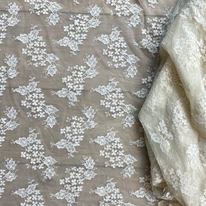 3+ yards of Vintage Chantilly Lace Fabric